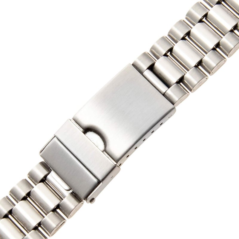 Gilden Gents 22-26mm Non-Expansion Wide Stainless Steel Watch Band 1536W-SL (22-26mm end width, extra long, Stainless Steel) - Image 2